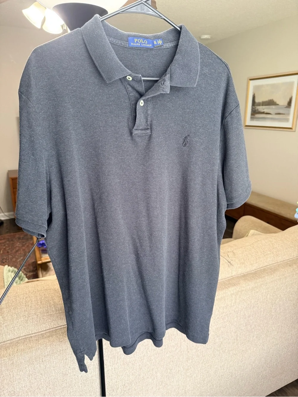 Polo by Ralph Lauren Men’s XL Charcoal Heather Short Sleeve Cotton Polo Shirt